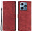 For Realme Note 60x 4G / C63 4G / C61 4G / Note 60 Case Lines Imprinted PU Leather Wallet Stand Phone Cover - Red - 1