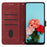 For Realme Note 60x 4G / C63 4G / C61 4G / Note 60 Case Lines Imprinted PU Leather Wallet Stand Phone Cover - Red - 2