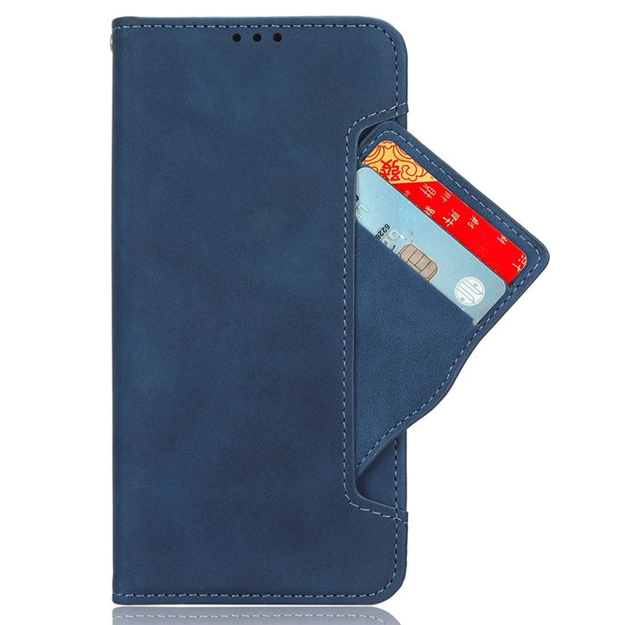 For TECNO Pova 6 Neo Case Multiple Card Slots Leather Stand Phone Cover - Blue - 2