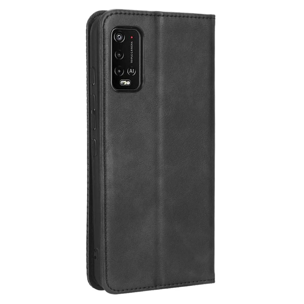 For Wiko Power U10 / Power U20 Vintage PU Leather Wallet Case Imprinted Mosaic Stand Magnetic Auto-absorbed Closure Flip Folio Cover - Black - 7