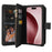 For iPhone 16 Pro Zipper Wallet Case with 15 Card Slots and Strap Leather Phone Cover - Black - 4