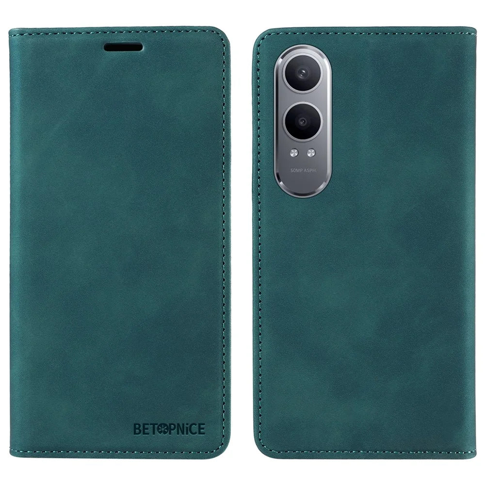 BETOPNICE 003 For OnePlus Nord CE4 Lite 5G / Oppo K12x 5G (China) Leather Phone Case Wallet Stand - Green - 1