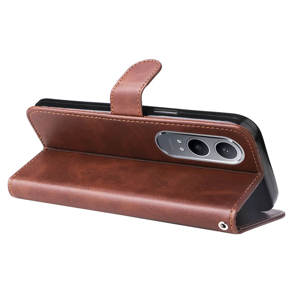 For OnePlus Nord CE4 Lite 5G / Oppo K12x 5G (China) (China) Case Zipper Pocket PU Leather Phone Cover - Brown - 4
