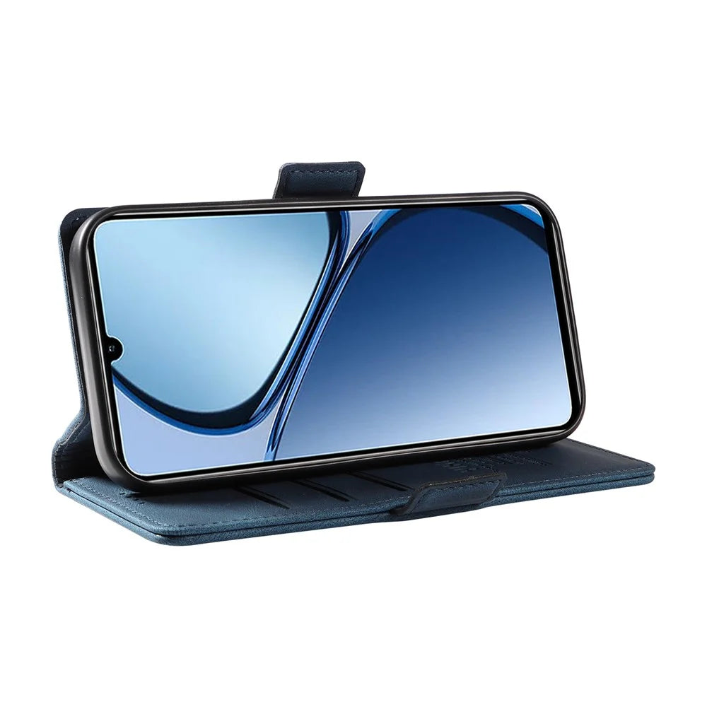 YIKATU YK-005 For Realme Note 60x 4G / C63 4G / C61 4G Case Skin-Touch Leather Phone Cover - Blue - 3