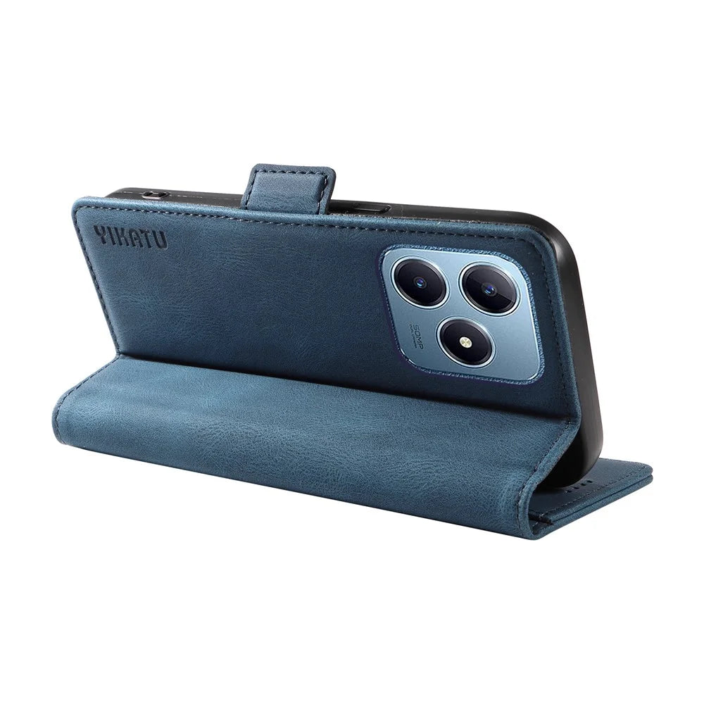 YIKATU YK-005 For Realme Note 60x 4G / C63 4G / C61 4G Case Skin-Touch Leather Phone Cover - Blue - 4