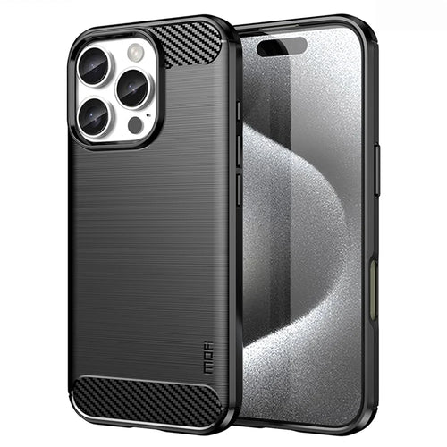 MOFI JK TPU Series-1 For iPhone 16 Pro Max Case Brushed TPU Phone Cover - Black - 1