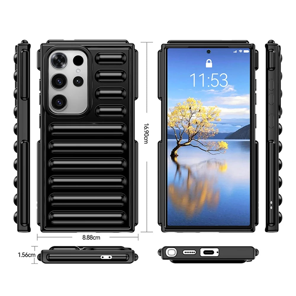 Capsule Series for Samsung Galaxy S23 Ultra Phone Case Anti-Collision TPU Cover - Black - 5