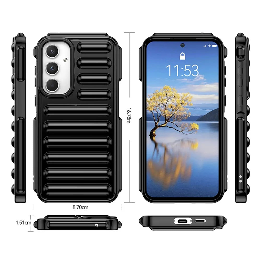 Capsule Series for Samsung Galaxy A55 5G TPU Phone Case Drop Protection Mobile Phone Cover - Black - 5