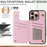 For iPhone 16 Pro Case Flower Leather+TPU RFID Blocking Card Slots Phone Cover - Rose - 2