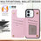 For iPhone 16 Plus Card Slots Case Flower Leather+TPU Phone Cover RFID Blocking - Rose - 2