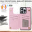 For iPhone 16 Pro Max Case Flower Leather+TPU RFID Blocking Phone Cover Card Slots - Rose - 2