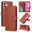 For iPhone 16 Wallet Case 3 Card Slots Slim-Fit PU Leather Stand Phone Cover - Brown - 7