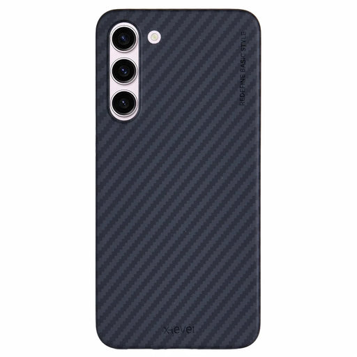 X-LEVEL For Samsung Galaxy S23 Case Carbon Fibre Texture Hard PC Dropproof Cover - 1