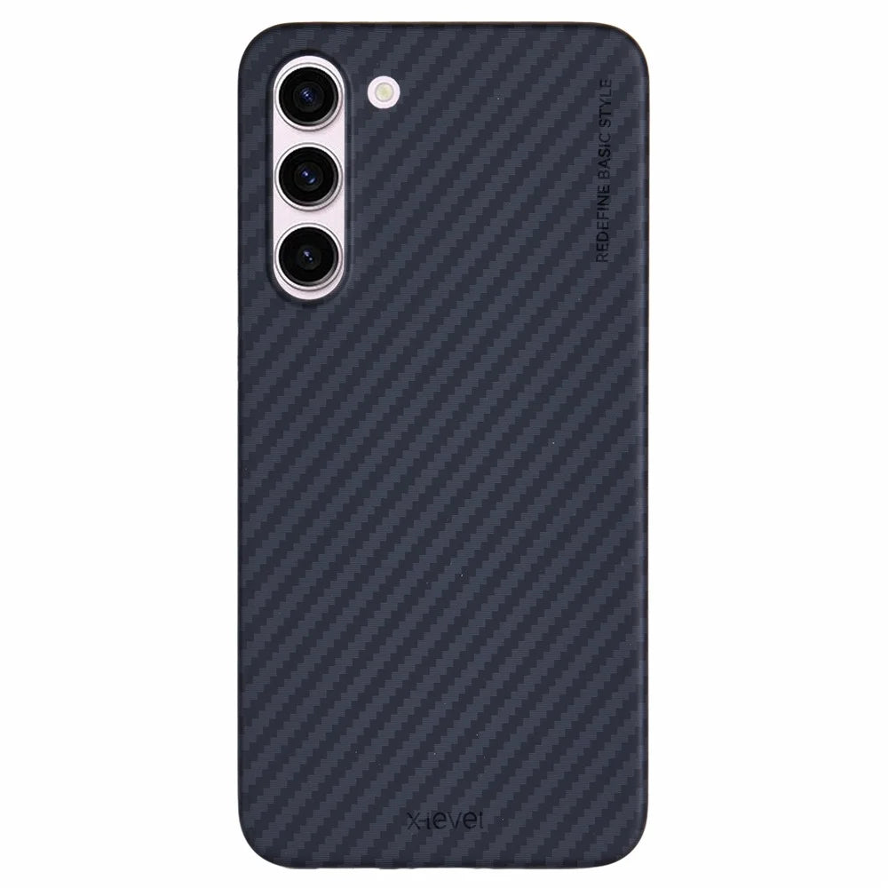 X-LEVEL For Samsung Galaxy S23+ Case Hard Plastic Carbon Fiber Texture Phone Cover - 1