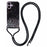 AW Series For iPhone 16 Plus Case Soft TPU Sparkle Epoxy Phone Cover with Lanyard - Black - 1