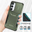 For Samsung Galaxy A55 5G Case Slide Lens Cover Design TPU+PC Phone Protector - Green - 3