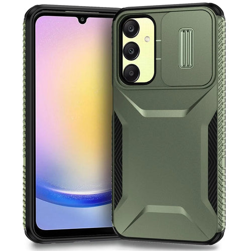 For Samsung Galaxy A25 5G (Global) (161.0 X 76.5 X 8.3mm) Case  TPU+PC Military Grade Shockproof Cover - Green - 1