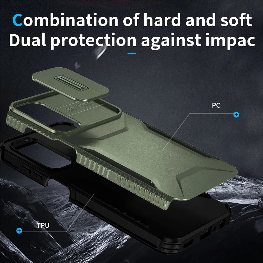 For Samsung Galaxy A25 5G (Global) (161.0 X 76.5 X 8.3mm) Case  TPU+PC Military Grade Shockproof Cover - Green - 4