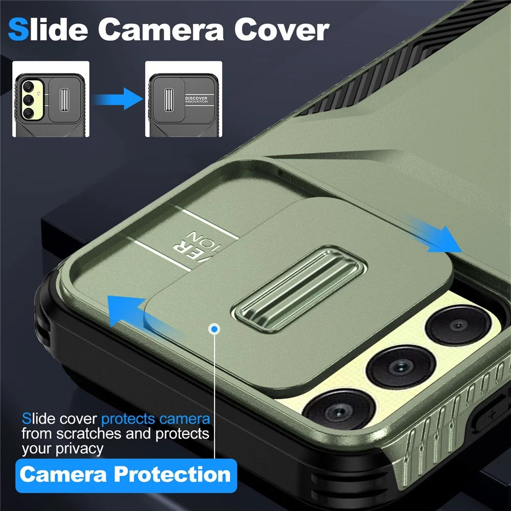 For Samsung Galaxy A25 5G (Global) (161.0 X 76.5 X 8.3mm) Case  TPU+PC Military Grade Shockproof Cover - Green - 5