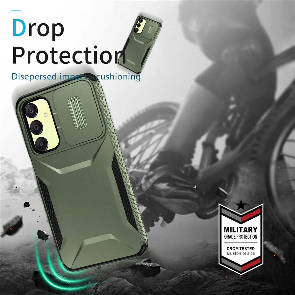 For Samsung Galaxy A25 5G (Global) (161.0 X 76.5 X 8.3mm) Case  TPU+PC Military Grade Shockproof Cover - Green - 7
