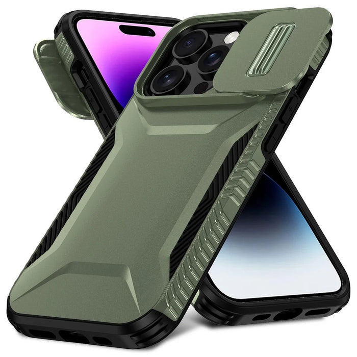 For iPhone 14 Pro Max Case Shockproof TPU+PC Camera Protection Phone Cover - Green - 2