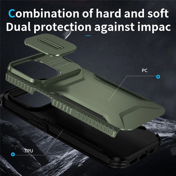 For iPhone 14 Pro Max Case Shockproof TPU+PC Camera Protection Phone Cover - Green - 4
