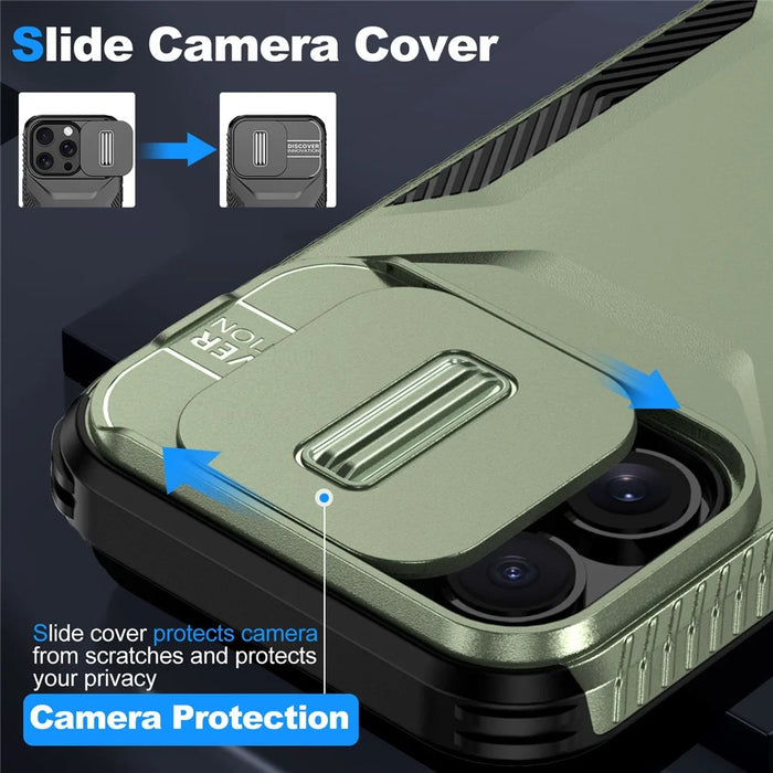 For iPhone 14 Pro Max Case Shockproof TPU+PC Camera Protection Phone Cover - Green - 5