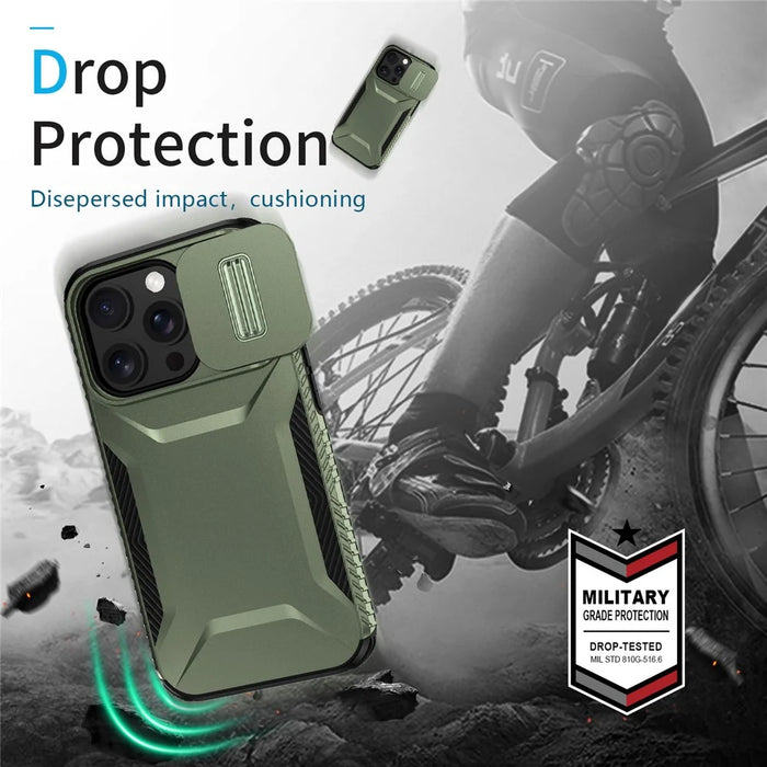 For iPhone 14 Pro Max Case Shockproof TPU+PC Camera Protection Phone Cover - Green - 7