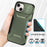 For iPhone 14 Plus / 15 Plus Case Camshield TPU+PC Phone Cover Shockproof Dustproof - Green - 3