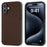 ABEEL For iPhone 16 Plus Case Hybrid Phone Cover Carbon Fiber Texture - Brown - 1