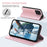 For iPhone 15 Pro Max Case RFID Blocking Wallet PU Leather Flip Phone Cover - Pink - 3