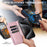 For iPhone 15 Pro Max Case RFID Blocking Wallet PU Leather Flip Phone Cover - Pink - 5