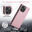For iPhone 15 Pro Max Case RFID Blocking Wallet PU Leather Flip Phone Cover - Pink - 6
