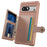 ZM03 For Google Pixel 8a Case Card Holder PU Leather+TPU Dual Layer Hybrid Protective Cover - Pink - 3