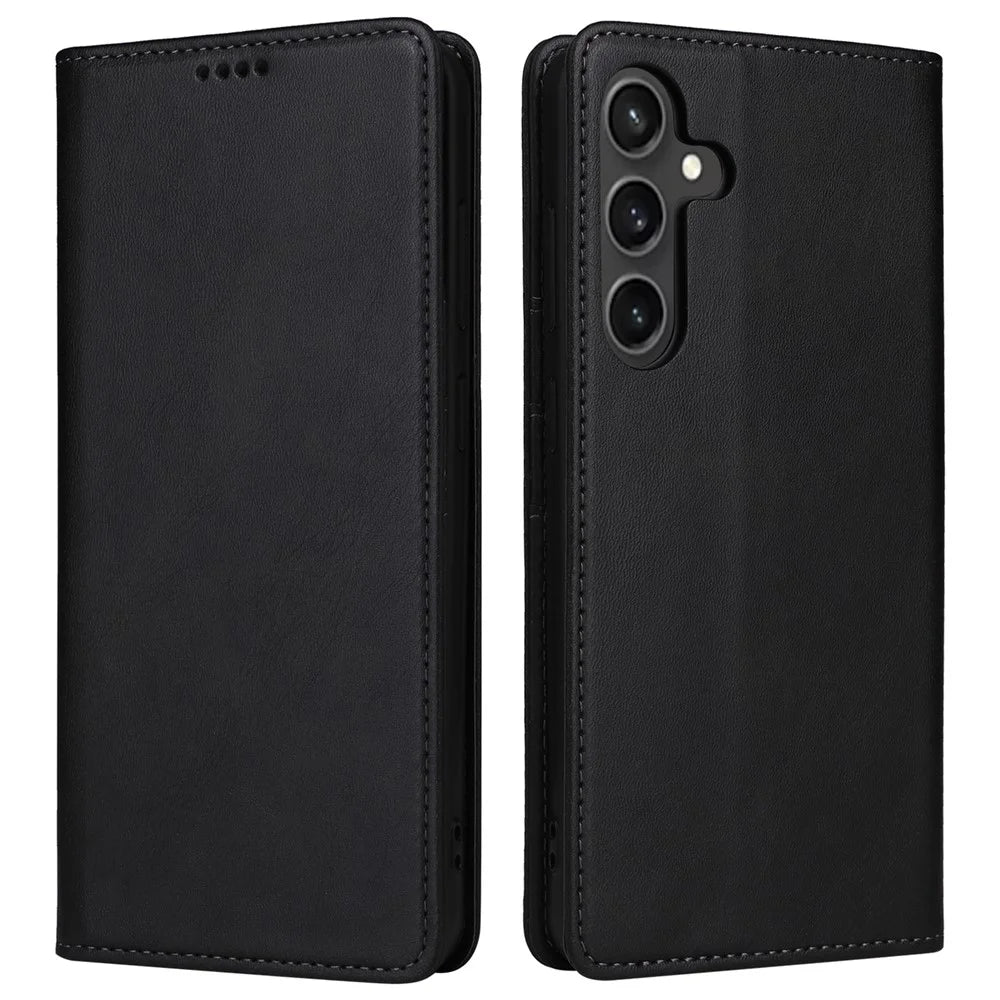 For Samsung Galaxy S23 FE Leather Phone Case with RFID Blocking Wallet - Black - 1