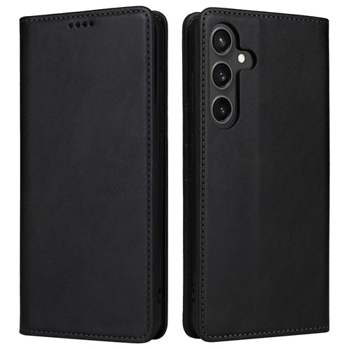 For Samsung Galaxy S23 FE Leather Phone Case with RFID Blocking Wallet - Black - 1