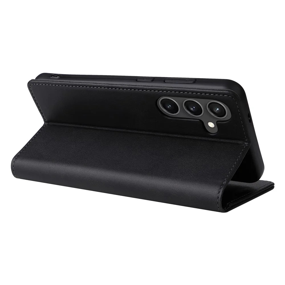 For Samsung Galaxy S23 FE Leather Phone Case with RFID Blocking Wallet - Black - 4