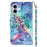 For iPhone 16 Leather Case Flip Wallet Phone Cover Magnetic Clasp 3D Pattern Printed - Starry Sky - 6