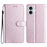 For iPhone 16 Plus Case Card Slot PU Leather Folio Phone Cover Silk Texture - Light Purple - 1