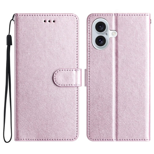 For iPhone 16 Case Silk Texture Leather Phone Cover Wallet with Credit Card Holder - Light Purple - 1
