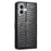 For iPhone 16 Plus Case Crocodile Texture Leather Phone Cover Card Slots Stand Function - Black - 7