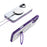 For iPhone 16 Magnetic Case TPU+Acrylic Drop Protection Kickstand Phone Cover - Purple - 3