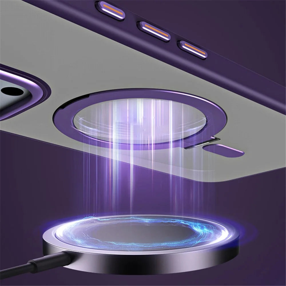 For iPhone 16 Pro Max Case Compatible with MagSafe TPU+Acrylic Kickstand Phone Cover - Purple - 7