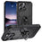 For iPhone 16 Pro Max Case PC+TPU Kickstand Anti-Drop Phone Cover - Black - 1