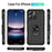 For iPhone 16 Pro Max Case PC+TPU Kickstand Anti-Drop Phone Cover - Black - 7