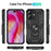 For iPhone 16 Plus Case PC+TPU Dual Layer Protection Kickstand Phone Cover - Black - 7