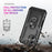 For iPhone 16 Case PC+TPU Phone Cover with Rotary Ring Kickstand - Black - 6