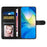For iPhone 16 Case Rhombus Flip Folio Leather Cell Phone Cover - Black - 3