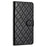 For iPhone 16 Case Rhombus Flip Folio Leather Cell Phone Cover - Black - 7