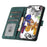 For iPhone 16 Pro Case Wallet Butterfly PU Leather Phone Cover Stand Card Holder - Green - 2